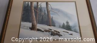 MaxSold Auction: Stan Glazar Framed Signed Watercolor Winter Landscape - Toronto (Ontario, Canada) PARTNER MANAGED Reseller Online Auction - Queen Street West.