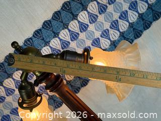 MaxSold Auction: Art Nouveau Double-Light Table Lamp with Textured Glass Shades, c. 1905–1915 - Hamilton (Ontario, Canada) SELLER MANAGED Estate Sale Online Auction - Gertrude Street