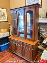 MaxSold Auction: Solid Maple Buffet with Hutch, Glass Doors & Mirrored Back - Pickering (Ontario, Canada) SELLER MANAGED Downsizing Online Auction -  Foleyet Crescent
