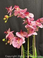 MaxSold Auction: 22" Artificial Pink Orchid with Ceramic Planter – Decorative Floral Accent - Campbell (California, USA) SELLER MANAGED Downsizing Online Auction - Dell Avenue 