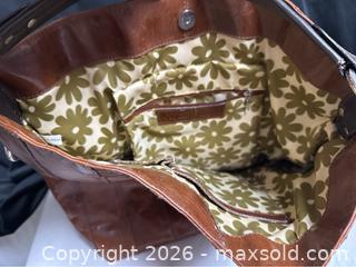 MaxSold Auction: Nino Bossi Brown Leather Handbag – Classic Shoulder Bag - Campbell (California, USA) SELLER MANAGED Downsizing Online Auction - Dell Avenue 