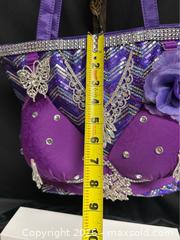 MaxSold Auction: Purple Embellished Shoulder Bag – Beaded Statement Handbag NEW - Campbell (California, USA) SELLER MANAGED Downsizing Online Auction - Dell Avenue 