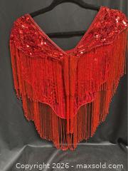 MaxSold Auction: RED Sequin Glass Rose Beaded & Sequin Lace Collar Shoulder Shrug Shawl Applique Wrap Western Rodeo - Campbell (California, USA) SELLER MANAGED Downsizing Online Auction - Dell Avenue 