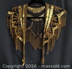 MaxSold Auction: Sequin Beaded Lace Collar Shoulder Shrug Shawl Applique Golden Western Rodeo - Campbell (California, USA) SELLER MANAGED Downsizing Online Auction - Dell Avenue 