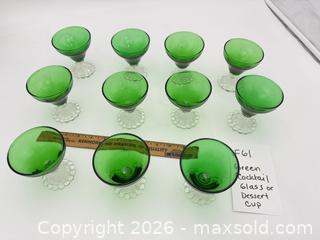 MaxSold Auction: Green Cocktail or Dessert Glasses - Bremerton (Washington, USA) SELLER MANAGED Estate Sale Online Auction - Burwell Street