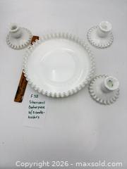 MaxSold Auction: Silvercrest Centerpiece and Candleholders  - Bremerton (Washington, USA) SELLER MANAGED Estate Sale Online Auction - Burwell Street