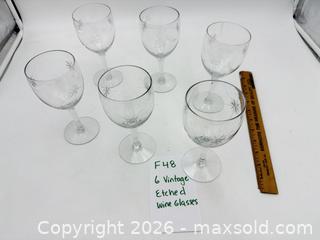 MaxSold Auction: Vintage Wine Glasses - Etched Star - Bremerton (Washington, USA) SELLER MANAGED Estate Sale Online Auction - Burwell Street