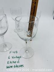 MaxSold Auction: Vintage Wine Glasses - Etched Star - Bremerton (Washington, USA) SELLER MANAGED Estate Sale Online Auction - Burwell Street