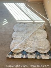 MaxSold Auction: Double Wedding Ring Quilt, Blue/Cream/Gray, Approx 50x60 in - Surprise (Arizona, USA) PARTNER MANAGED Estate Sale Online Auction - W Tuscany Way