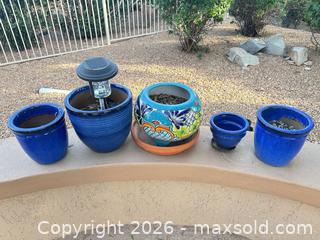 MaxSold Auction: Set of 5 Glazed Ceramic Planters, Medium (6"–12") - Surprise (Arizona, USA) PARTNER MANAGED Estate Sale Online Auction - W Tuscany Way