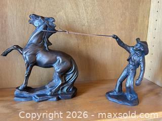 MaxSold Auction: Two-Piece Bronze-Finish Resin Western Horse Figurine Set (Medium) - Surprise (Arizona, USA) PARTNER MANAGED Estate Sale Online Auction - W Tuscany Way