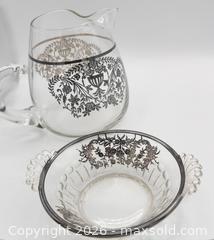 MaxSold Auction: 2 Vintage Silver Overlay Glass Pieces Pitcher & Handled Bowl - St. Catharines (Ontario, Canada) SELLER MANAGED Reseller Online Auction - Winfield Court