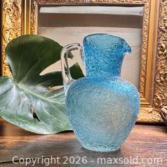 MaxSold Auction: Antique Turquoise Overshot Glass Pitcher - St. Catharines (Ontario, Canada) SELLER MANAGED Reseller Online Auction - Winfield Court