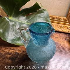 MaxSold Auction: Antique Turquoise Overshot Glass Pitcher - St. Catharines (Ontario, Canada) SELLER MANAGED Reseller Online Auction - Winfield Court