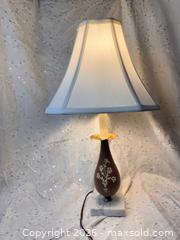 MaxSold Auction: Circa 1950s Vintage Marble Base Table Lamp with Ceramic Floral Relief - St. Catharines (Ontario, Canada) SELLER MANAGED Reseller Online Auction - Winfield Court
