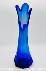 MaxSold Auction: MCM Cobalt Blue 5 Finger Swung Art Glass Vase 10” - St. Catharines (Ontario, Canada) SELLER MANAGED Reseller Online Auction - Winfield Court
