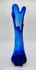 MaxSold Auction: MCM Cobalt Blue 5 Finger Swung Art Glass Vase 10” - St. Catharines (Ontario, Canada) SELLER MANAGED Reseller Online Auction - Winfield Court