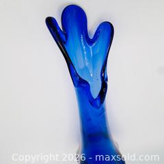 MaxSold Auction: MCM Cobalt Blue 5 Finger Swung Art Glass Vase 10” - St. Catharines (Ontario, Canada) SELLER MANAGED Reseller Online Auction - Winfield Court