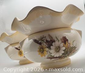 MaxSold Auction: Pair of Vintage African Violet Self-Watering Planters – Two Piece Cream Floral Pots - St. Catharines (Ontario, Canada) SELLER MANAGED Reseller Online Auction - Winfield Court