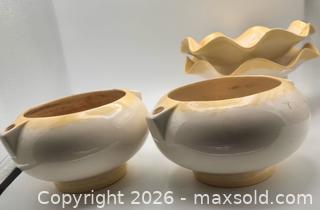 MaxSold Auction: Pair of Vintage African Violet Self-Watering Planters – Two Piece Cream Floral Pots - St. Catharines (Ontario, Canada) SELLER MANAGED Reseller Online Auction - Winfield Court