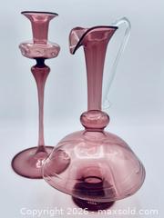 MaxSold Auction: Studio Art Hand-Blown Glass Bud & Pitcher Vases (Pair) - St. Catharines (Ontario, Canada) SELLER MANAGED Reseller Online Auction - Winfield Court