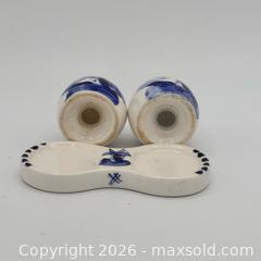 MaxSold Auction: Vintage Handpainted Delft Blue Salt and Pepper Shakers with Resting Plate - St. Catharines (Ontario, Canada) SELLER MANAGED Reseller Online Auction - Winfield Court