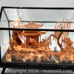 MaxSold Auction: Vintage Intricately Carved Cork Diorama in Glass Display Case - St. Catharines (Ontario, Canada) SELLER MANAGED Reseller Online Auction - Winfield Ct