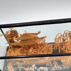 MaxSold Auction: Vintage Intricately Carved Cork Diorama in Glass Display Case - St. Catharines (Ontario, Canada) SELLER MANAGED Reseller Online Auction - Winfield Ct