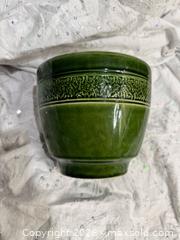 MaxSold Auction: Vintage West German Dark Green Glazed 6” Planter from Bay Keramik - St. Catharines (Ontario, Canada) SELLER MANAGED Reseller Online Auction - Winfield Court