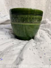 MaxSold Auction: Vintage West German Dark Green Glazed 6” Planter from Bay Keramik - St. Catharines (Ontario, Canada) SELLER MANAGED Reseller Online Auction - Winfield Court