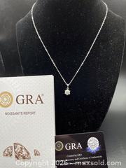 MaxSold Auction: 1 Ct White Moissanite Necklace W/GRA - Oshawa (Ontario, Canada) SELLER MANAGED Downsizing Online Auction - Coyston Drive