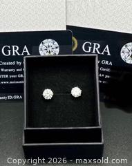 MaxSold Auction: 1CT White Moissanite Earrings W/GRAs - Oshawa (Ontario, Canada) SELLER MANAGED Downsizing Online Auction - Coyston Drive