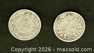 MaxSold Auction: CDN 1903 and 1914 Silver 5 Cent Coins - Oshawa (Ontario, Canada) SELLER MANAGED Downsizing Online Auction - Coyston Drive
