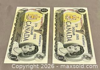 MaxSold Auction: CDN 1973 $1 Bills, Paper Currency, in Sequence - Oshawa (Ontario, Canada) SELLER MANAGED Downsizing Online Auction - Coyston Drive