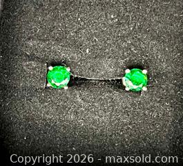 MaxSold Auction: Created Emerald Earrings In 925 Silver - Oshawa (Ontario, Canada) SELLER MANAGED Downsizing Online Auction - Coyston Drive