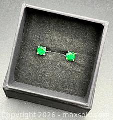 MaxSold Auction: Created Emerald Earrings In 925 Silver - Oshawa (Ontario, Canada) SELLER MANAGED Downsizing Online Auction - Coyston Drive