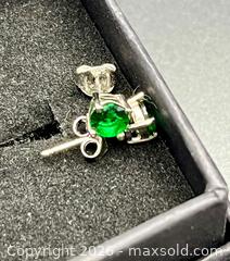 MaxSold Auction: Created Emerald Earrings In 925 Silver - Oshawa (Ontario, Canada) SELLER MANAGED Downsizing Online Auction - Coyston Drive