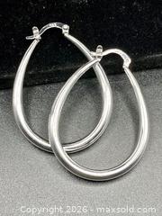 MaxSold Auction: Large Silver Hoop Earrings, Marked 925 - Oshawa (Ontario, Canada) SELLER MANAGED Downsizing Online Auction - Coyston Drive