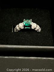MaxSold Auction: Stunning Created Emerald Ring, Marked 925 - Oshawa (Ontario, Canada) SELLER MANAGED Downsizing Online Auction - Coyston Drive