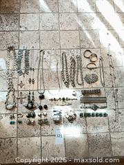 MaxSold Auction: Assorted Mixed Silver & Metal Jewelry Lot — Necklaces, Earrings, Rings - Los Angeles (California, USA) PARTNER MANAGED Estate Sale Online Auction - Thurston Circle