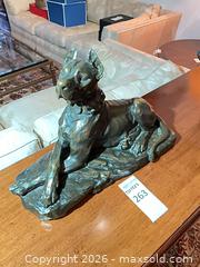 MaxSold Auction: Bronze Dog Sculpture by F. Carter, 13 x 18 x 7 in - Los Angeles (California, USA) PARTNER MANAGED Estate Sale Online Auction - Thurston Circle