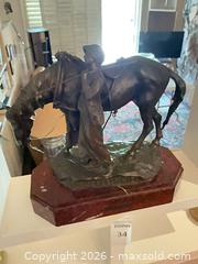 MaxSold Auction: Bronze Figurine of Man with Horse/Mule, 'JOURNÉE FINIE' - Los Angeles (California, USA) PARTNER MANAGED Estate Sale Online Auction - Thurston Circle