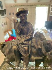 MaxSold Auction: Bronze Western Cowboy Sculpture with Wood Plinth, Signed - Los Angeles (California, USA) PARTNER MANAGED Estate Sale Online Auction - Thurston Circle