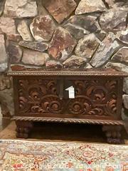 MaxSold Auction: Carved Ornate Dark Brown Wooden Blanket Chest - Los Angeles (California, USA) PARTNER MANAGED Estate Sale Online Auction - Thurston Circle