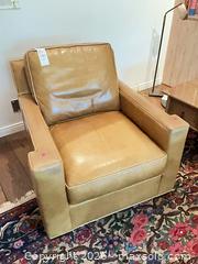 MaxSold Auction: Essentials by Century Tan Leather Armchair / Accent Chair - Los Angeles (California, USA) PARTNER MANAGED Estate Sale Online Auction - Thurston Circle