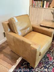 MaxSold Auction: Essentials by Century Tan Leather Armchair / Accent Chair - Los Angeles (California, USA) PARTNER MANAGED Estate Sale Online Auction - Thurston Circle