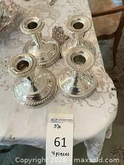 MaxSold Auction: Fisher Sterling Silver Candlestick Set, 4 Pieces - Los Angeles (California, USA) PARTNER MANAGED Estate Sale Online Auction - Thurston Circle