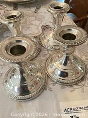 MaxSold Auction: Fisher Sterling Silver Candlestick Set, 4 Pieces - Los Angeles (California, USA) PARTNER MANAGED Estate Sale Online Auction - Thurston Circle