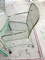 MaxSold Auction: Green Metal Patio Table and 4 Chairs with Glass Top - Los Angeles (California, USA) PARTNER MANAGED Estate Sale Online Auction - Thurston Circle