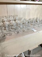 MaxSold Auction: Large Lot (20+) Clear Cut Crystal Wine, Champagne & Sherry Glasses - Los Angeles (California, USA) PARTNER MANAGED Estate Sale Online Auction - Thurston Circle